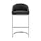 Armen Living Atherik Counter Stool in Brushed Stainless Steel with Black Faux Leather 840254335868 - alternate 8